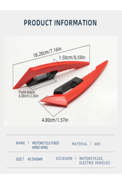 CANEREGE 2 adet motosiklet Winglet aerodinamik Spoiler  yan SPOİLER motosiklet aksesuarları kask bıçağı V2 ürün görseli 1