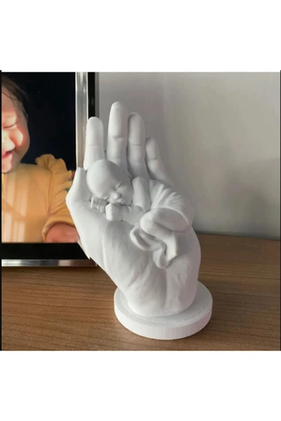 CANEREGE Bir Avuç Mutluluk - Anne Eli İçerisinde Bebek Biblosu. Doğum Hediyesi Anne Bebek Yeni Doğan Hediyesi ürün görseli 1
