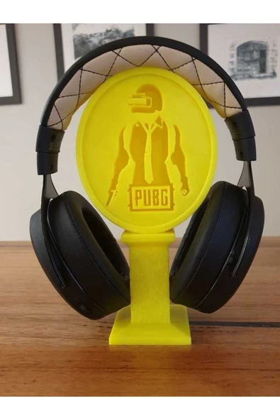 3D HAPPY PUBG Kulaklık Standı Kulaklık Tutucu Masaüstü Dekoru Sarı Renk ürün görseli 1