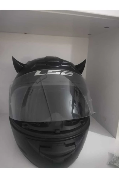 3D Kask Boynuzu 2'li Set Siyah ürün görseli 1