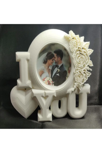 CANEREGE İ LOVE YOU FOTOĞRAF ÇERÇEVESİ 3DBASKI ürün görseli 1