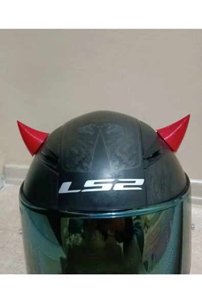 BuMustore Kask Boynuzu Kırmızı ürün görseli 1