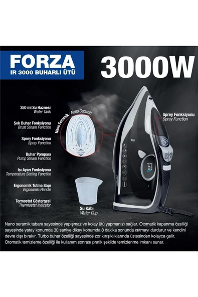 Forza Ir 3000 Buharlı Ütü - Resim 2