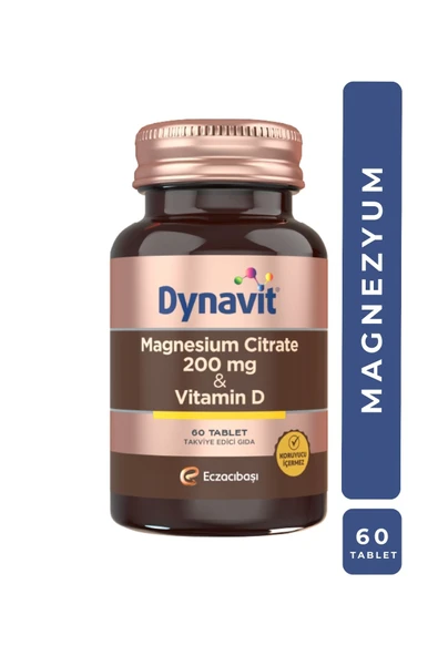 Dynavit Magnesium Citrate 200 mg & Vitamin D 60 Tablet - Magnezyum Sitrat, D Vitamini ürün görseli 1