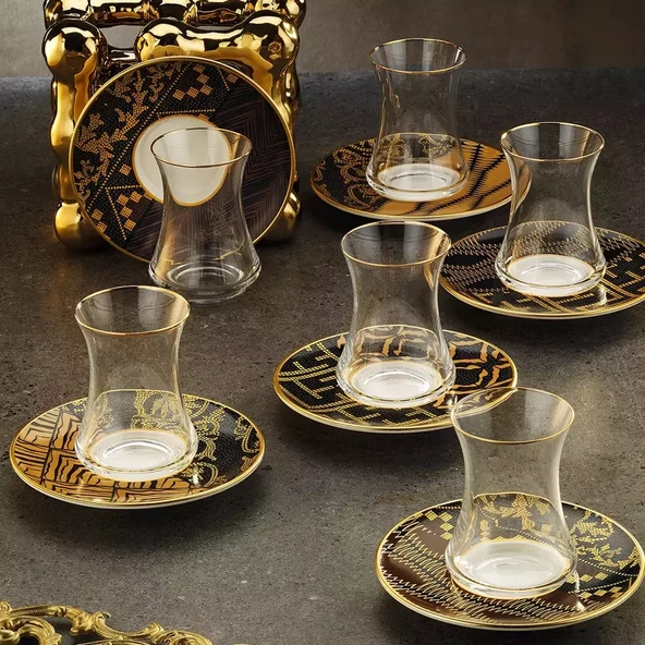 Sandro Moreno 1453 Kariye Gold 12 Parça 6 Kişilik Çay Seti 110 ml ürün görseli 1