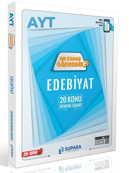 Supara AYT Edebiyat 20 Konu Deneme Ne Kadar Öğrendik Çek Kopar Supara Yayınları ürün görseli 1