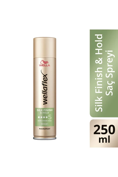 WELLA Wellaflex Silk Finish & Hold İpeksi Bitiş Ve Tutuş Sağlayan Saç Spreyi Ultra Strong Hold - 250 ml ürün görseli 1