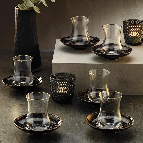 Sandro Moreno 1898 Davinci Siyah 12 Parça 6 Kişilik Çay Seti 150 ml ürün görseli 1