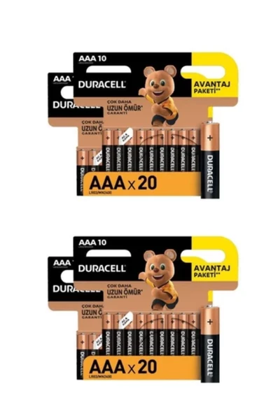 Duracell Alkalin AAA İnce Kalem Piller, 40 Lı Paket ürün görseli 1
