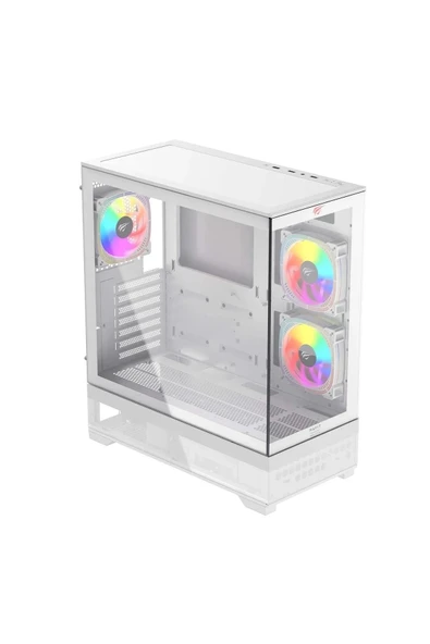 Havit CF925 Tamperli Cam Gaming Oyuncu Kasası Beyaz - 3 RGB Fanlı, Kumandalı, ITX/M-ATX/ATX/E-ATX Uyumlu ürün görseli 1