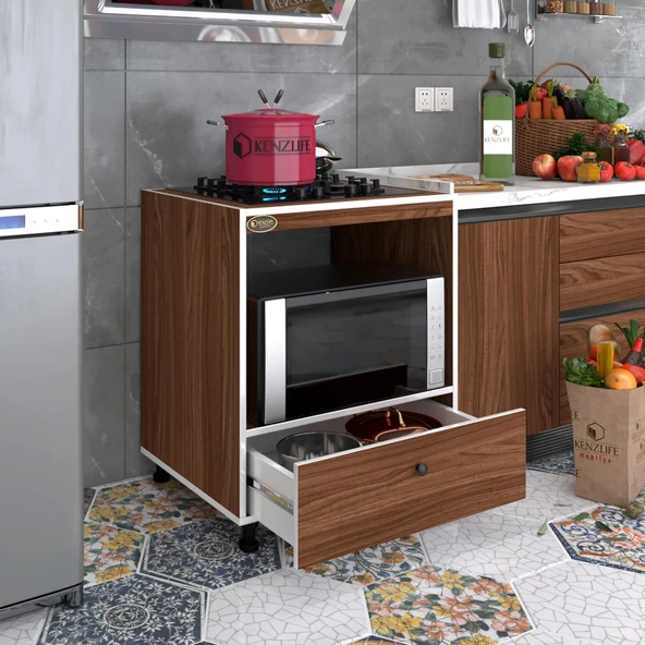 Kenzlife ocak dolabı piraye cvz 85*70*60 XLARGE çekmeceli hazır mutfak ankastre gömme ocak için ürün görseli 1