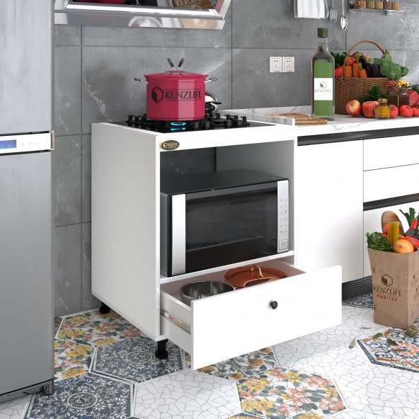 Kenzlife ocak dolabı piraye byz 85x70x60 XLARGE çekmeceli hazır mutfak ankastre gömme ocak için ürün görseli 1