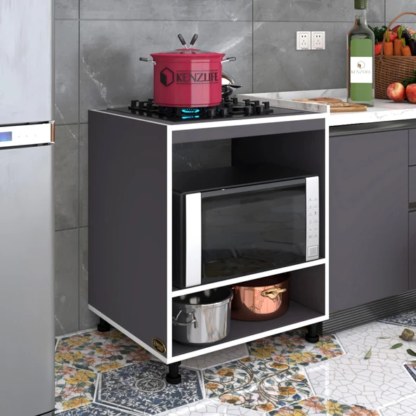 Kenzlife ocak dolabı gülpembe gri 85*70*60 XLARGE hazır mutfak ankastre gömme ocak için ürün görseli 1