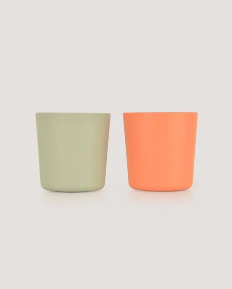 Mini Bebek Bardakları 2'li  Peach - Sage Green ürün görseli 1