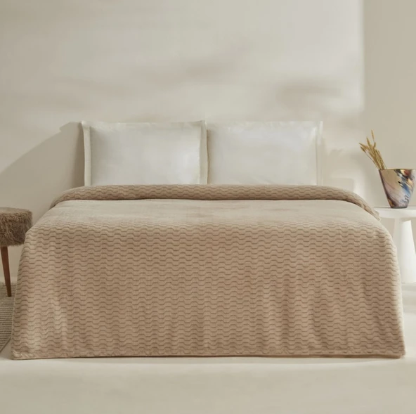 Karaca Home Raunda Ekru Çift Kişilik Weelsoft Battaniye ürün görseli 1