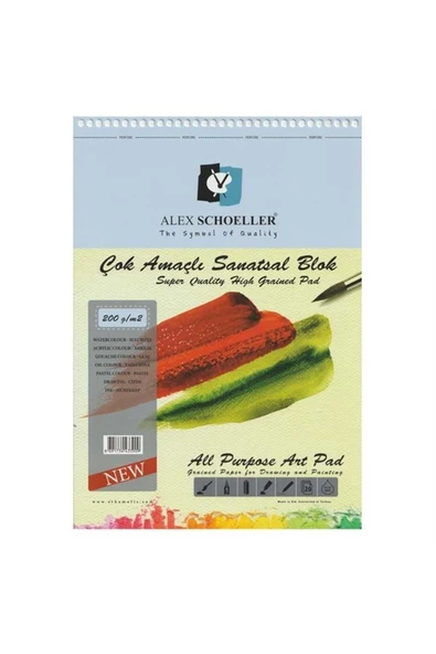 Alex Schoeller Çok Amaçlı Spiralli 200 Gr A5 20.li Resim Defteri ürün görseli 1