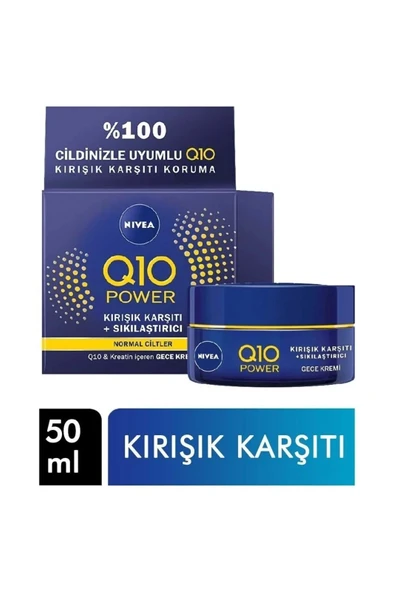 NIVEA Q10 Power Gece Kremi 50 ml Kırışık Karşıtı ürün görseli 1