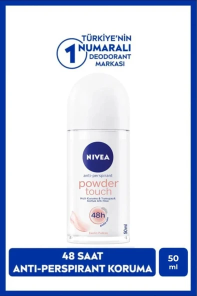 NIVEA Kadın Roll-on Deodorant Powder Touch 50ml, Ter Kokusuna Karşı 48 Saat Koruma, Bakımlı Koltuk Altı ürün görseli 1