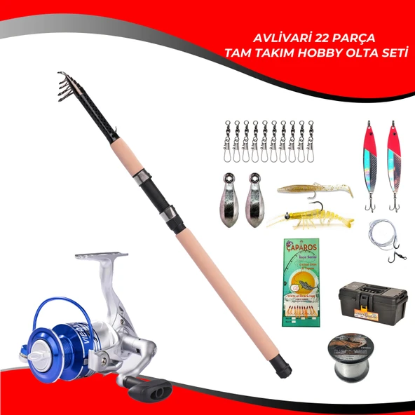 Avlivari 22 Parça Fighter 300 Cm 50-100 Gr-Viera 4000 Tam Takım Hobby Olta Seti ürün görseli 1