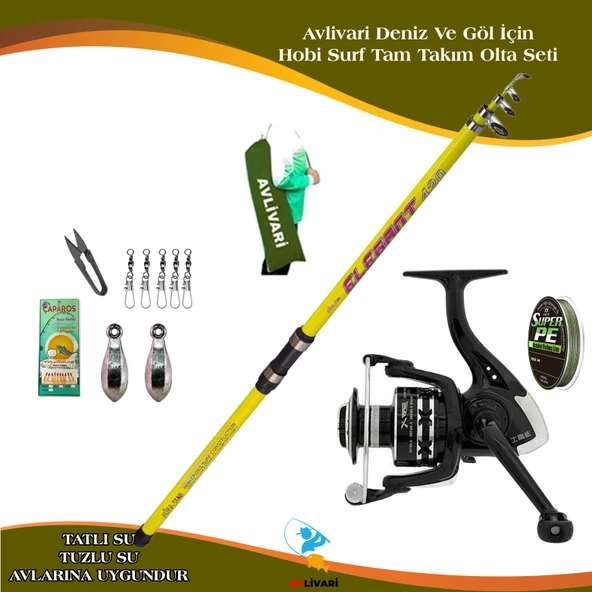 Albastar Elagant 420 Cm 100-200 Gr Avlivari SuperX Tam Takım Hobi Surf Olta Seti ürün görseli 1