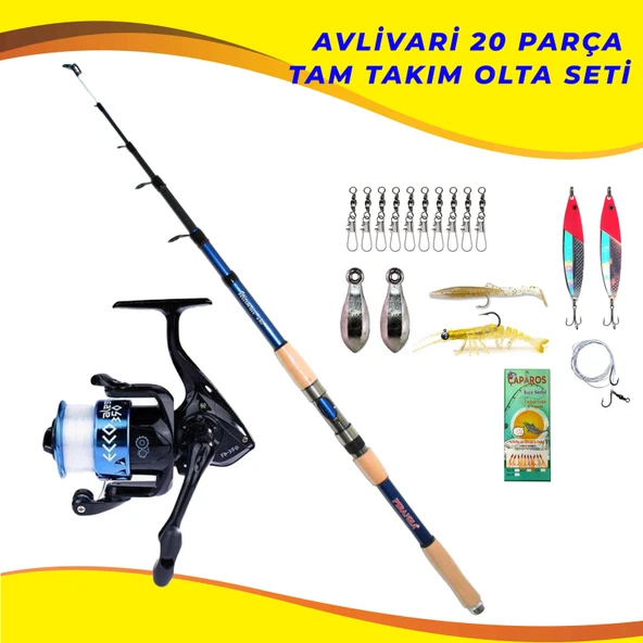 Avlivari 20 Parça 270 Cm Ecco 4000'lik Olta Makinası Tam Takım Hobby Olta Seti ürün görseli 1