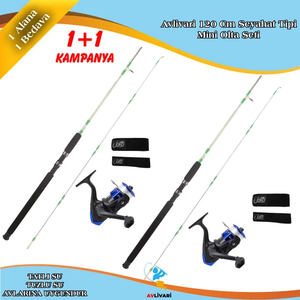 Avlivari 120 Cm Seyahat Tipi Mini Olta Seti 1+1 Kampanyalı ürün görseli 1