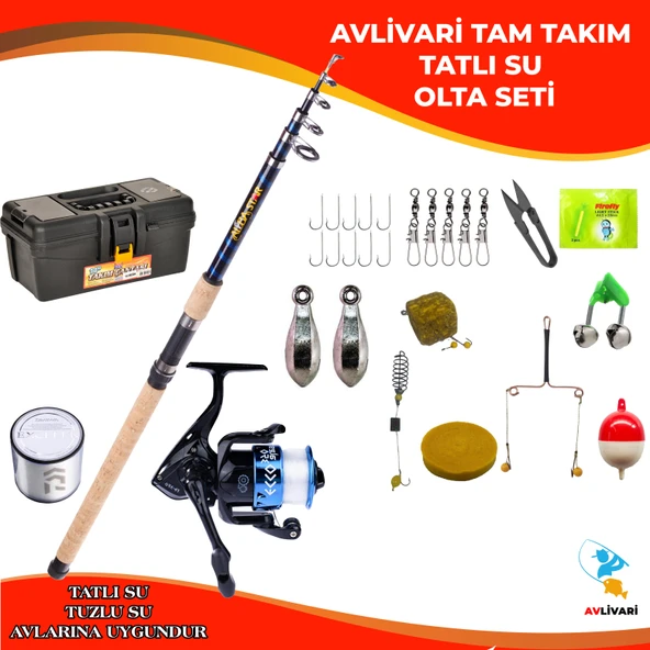 AlbaStar Celtic 300 Cm 100-300 Gr - Avlivari Ecco 5000 Olta Makinası Tam Takım Tatlı Su Olta Seti ürün görseli 1
