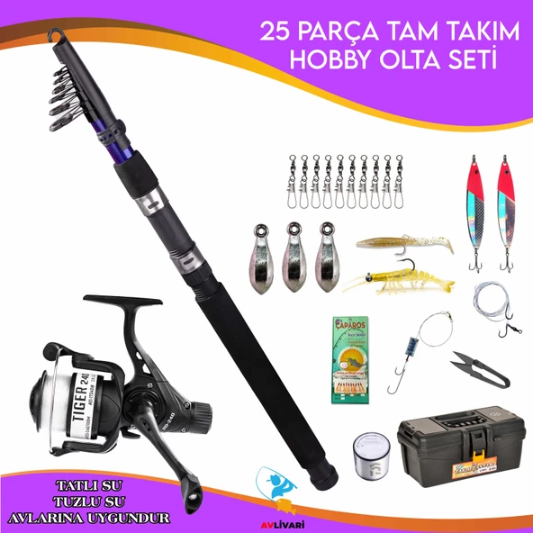 Avlivari Ranger 350 Mt 75-150 Gr Avlivari Tiger 4000 Olta Makinası Tam Takım Olta Seti ürün görseli 1