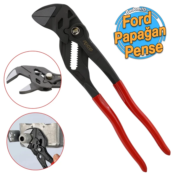 Rico Fort Ayarlı Düğmeli Papağan Pense 25 cm 250 mm 10 İnç Çok Amaçlı Pense Sıkma Sökme El Aleti ürün görseli 1