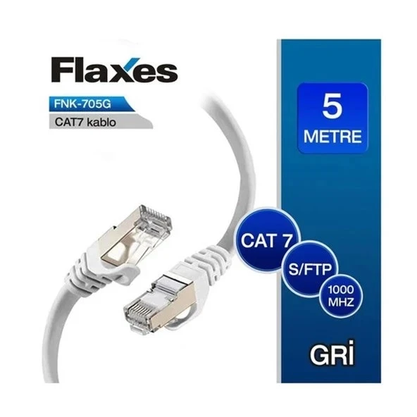 Flaxes FNK-705G 5 M. Cat 7 S/ftp Gri Patch Kablo ürün görseli 1