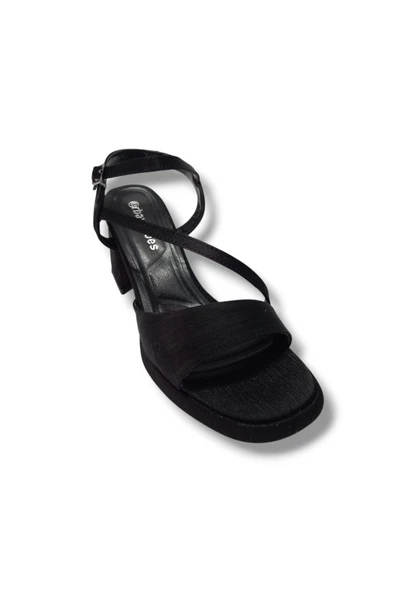 Erbay 402-25 Saten Kalın Topuk Anatomik Kadın Sandalet ürün görseli 1