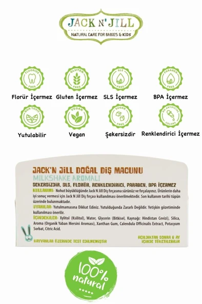 Jack N'Jill Milkshake Aromalı Macun 50 gr - Resim 5