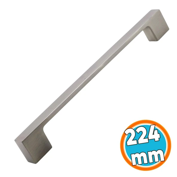 İnox Metal Mobilya Mutfak Çekmece Dolap Dolabı Kapak Kulbu Kulpu Kulpları (224 mm - 22.4 cm) ürün görseli 1