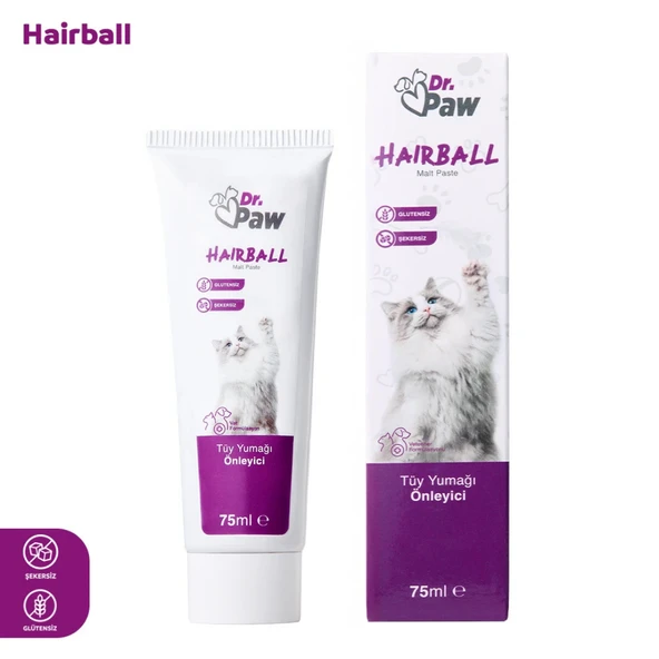 Hairball Malt Paste: Kediler için Glütensiz ve Şekersiz Tüy Yumağı Engelleyici (100 gr) ürün görseli 1