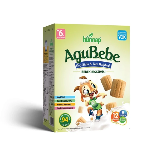 HÜNNAP KEÇİ SÜTLÜ VE VİTAMİNLİ BEBE BİSKÜVİSİ 400 GR X 6 ADET ürün görseli 1