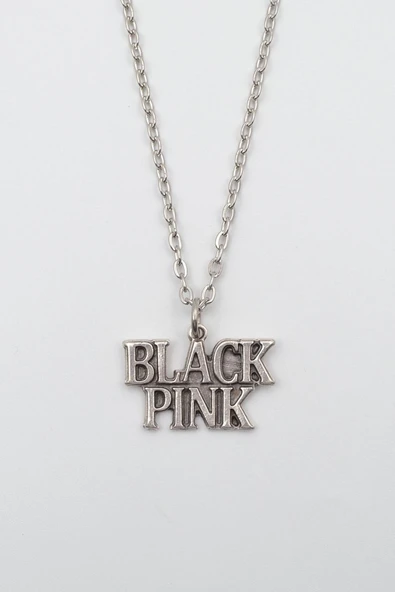Black Pink Gümüş Kaplama Düz Zincir Kolye ürün görseli 1