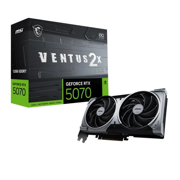MSI 12GB GEFORCE RTX 5070 12G VENTUS 2X OC GDRR7 192bit  PCIE 5.0 1xHDMI 3xDP ürün görseli 1