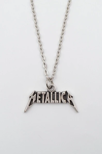 Metallica Gümüş Kaplama Düz Zincir Kolye ürün görseli 1
