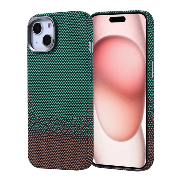 Apple iPhone 15 Kılıf M-safe Şarj Özellikli Karbon Fiber Görünümlü Zore Nekst Kapak ürün görseli 1