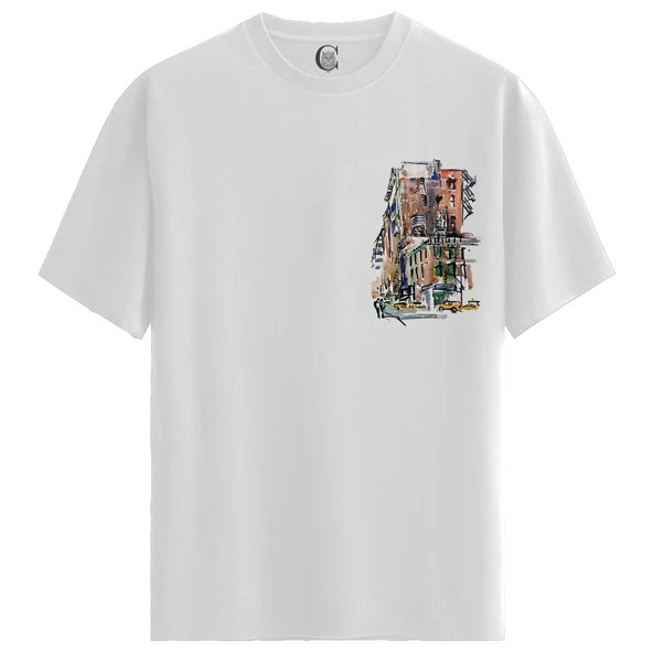 Urban Vibes - %100 Pamuklu Erkek Beyaz Tişört - Premium Quality ürün görseli 1