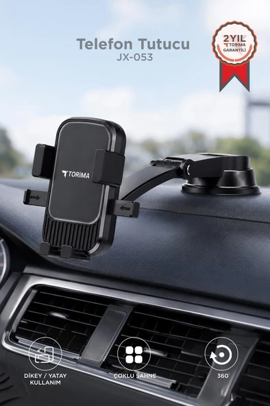 Telefon Tutucu 360 Derece Dönebilen Vantuzlu Araç İçi Oto Aksesuarları JX053 Siyah ürün görseli 1