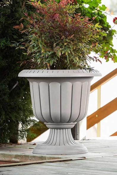 Serinova Nergis Saksı 9.8 litre Kırık Beyaz Renk  Ayaklı Plastik Nergiz Saksı ürün görseli 1