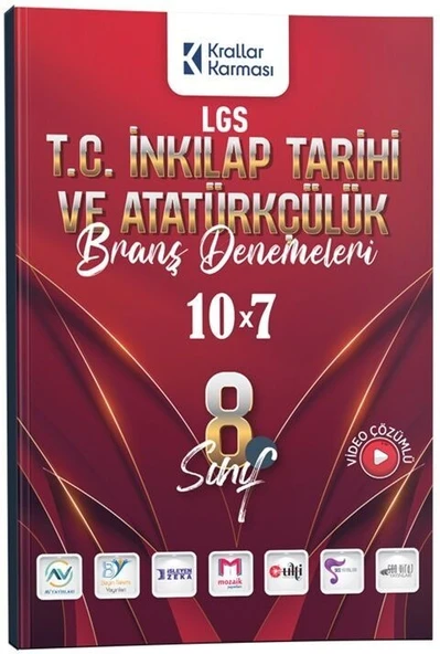 8. Sınıf LGS T.C. İnkılap Tarihi ve Atatürkçülük 10 x 7 Branş Denemeleri Krallar Karması ürün görseli 1