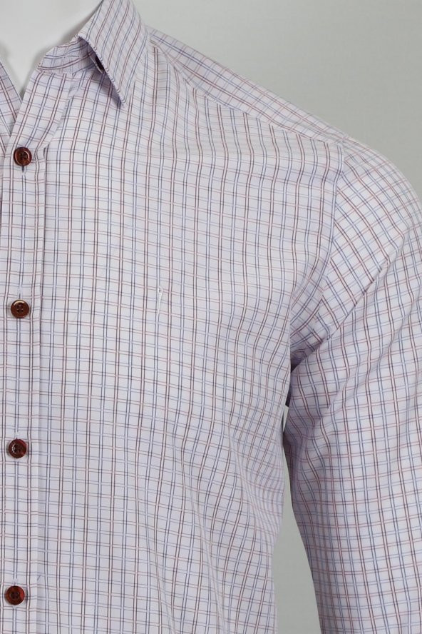Uzun Kol Slim Fit Kareli Gömlek - Resim 6