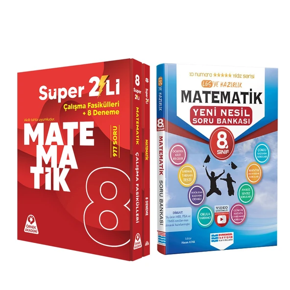 Örnek Akademi 8. Sınıf Süper İkili Matematik Seti ve Evrensel Soru Bankası Seti 2 Kitap ürün görseli 1