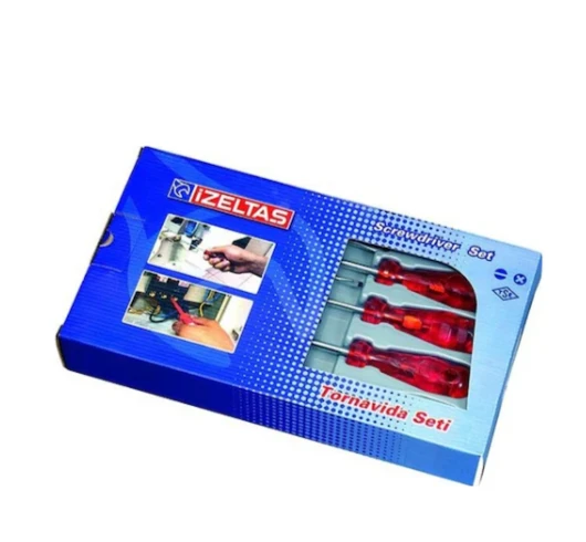 İzeltaş 4100 00 8108 Kraft Seri Düz Uçlu Tornavida Seti 8 Parça ürün görseli 1
