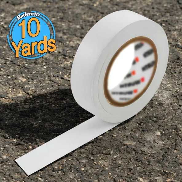 Elektrikçi Bandı Beyaz İzole Elektirik Bant Elektrik Bandı Pvc 9 Metre 19 mm ürün görseli 1