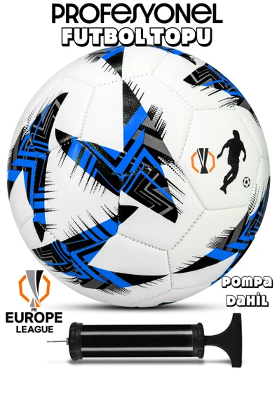 Telvesse Futbol Topu Europe Ligi Pompalı Set Dayanıklı Sert Zemin Halı Saha Futbol Topu Mavi 100 ürün görseli 1