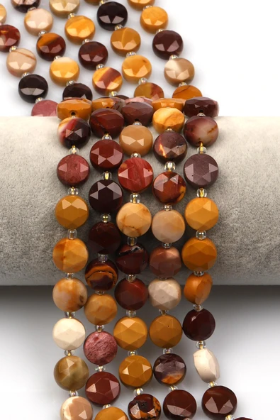 Mookaite Jasper Doğal Taş Dizi 5 x 10 mm Yassı Kesim ürün görseli 1