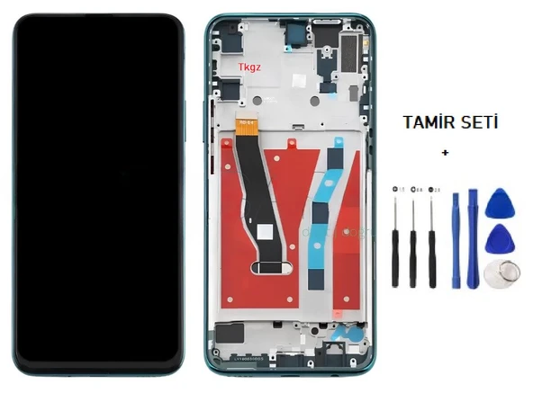 Tkgz - Y9 Prime 2019 Lcd Ekran Dokunmatik Orijinal Kalite ÇITALI YEŞİL + TAMİR SETİ ürün görseli 1